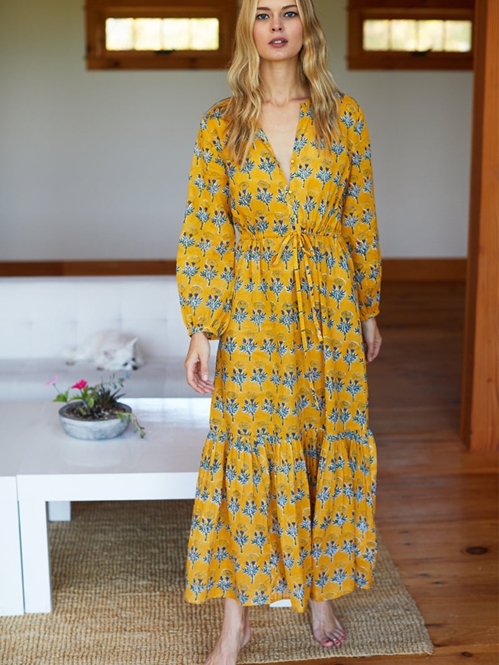 Emerson Fry India Collection Frances Dress in Marigolds Yellow